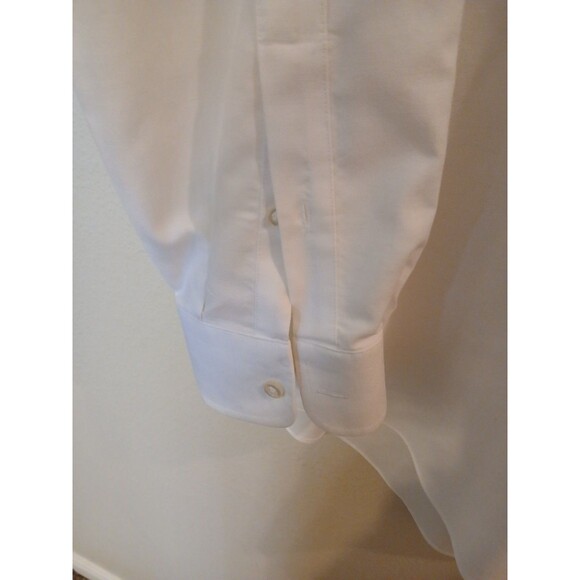 Lands’ End Men’s White Dress Shirt 17-36 Tall No Iron Long Sleeve Button Up - Picture 5 of 15